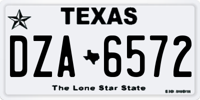 TX license plate DZA6572