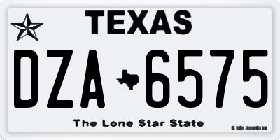 TX license plate DZA6575