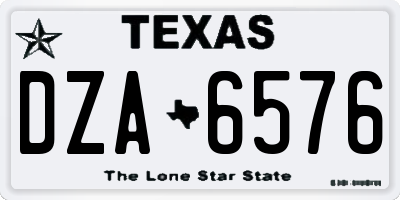 TX license plate DZA6576