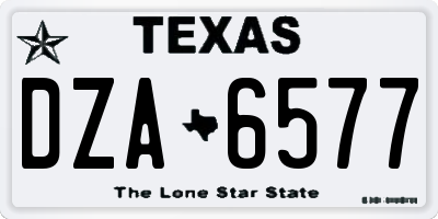 TX license plate DZA6577