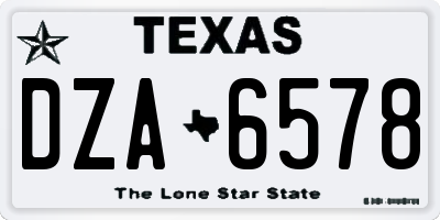 TX license plate DZA6578