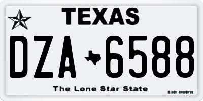 TX license plate DZA6588