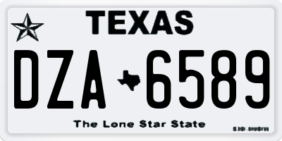 TX license plate DZA6589
