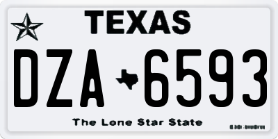 TX license plate DZA6593
