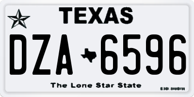 TX license plate DZA6596