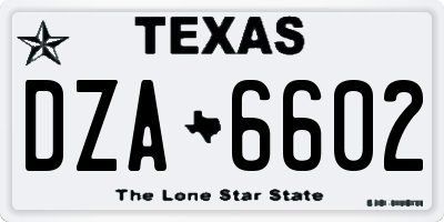 TX license plate DZA6602