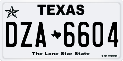 TX license plate DZA6604