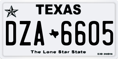 TX license plate DZA6605