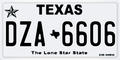 TX license plate DZA6606
