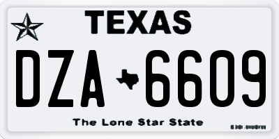 TX license plate DZA6609