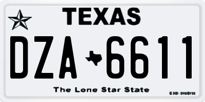 TX license plate DZA6611