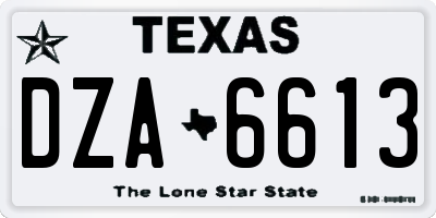 TX license plate DZA6613