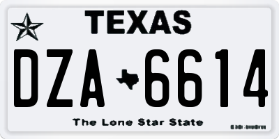 TX license plate DZA6614