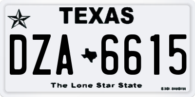TX license plate DZA6615
