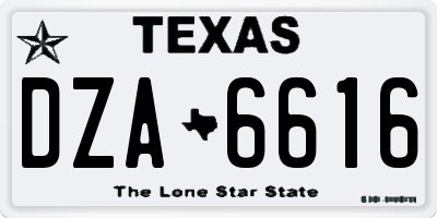 TX license plate DZA6616