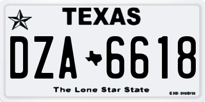 TX license plate DZA6618