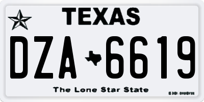 TX license plate DZA6619