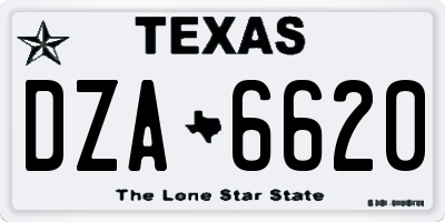 TX license plate DZA6620