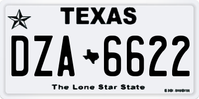TX license plate DZA6622