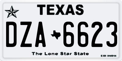 TX license plate DZA6623