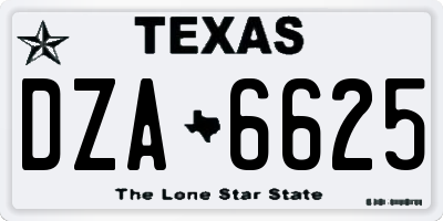 TX license plate DZA6625