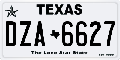 TX license plate DZA6627