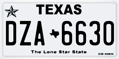 TX license plate DZA6630