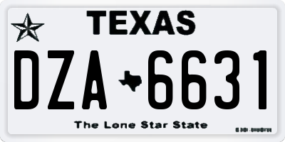 TX license plate DZA6631