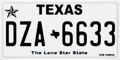 TX license plate DZA6633