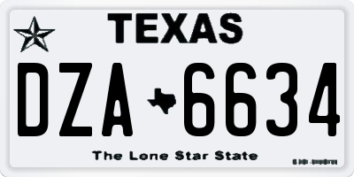 TX license plate DZA6634