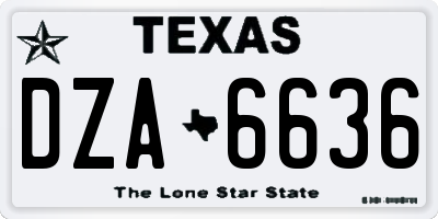 TX license plate DZA6636