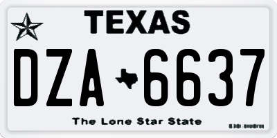 TX license plate DZA6637