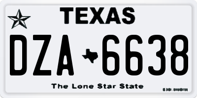 TX license plate DZA6638