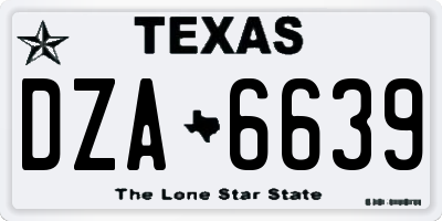 TX license plate DZA6639