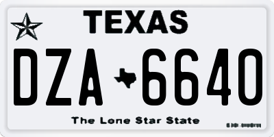 TX license plate DZA6640