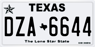 TX license plate DZA6644