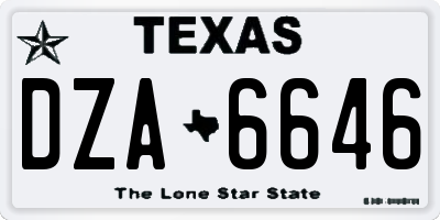 TX license plate DZA6646