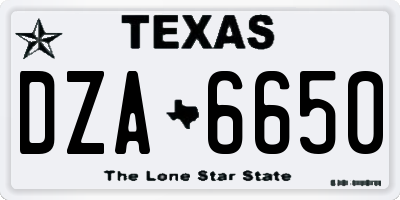 TX license plate DZA6650