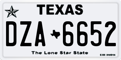 TX license plate DZA6652