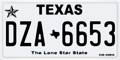 TX license plate DZA6653