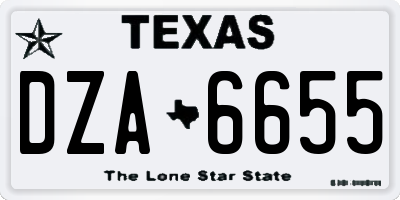 TX license plate DZA6655