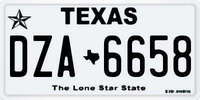 TX license plate DZA6658