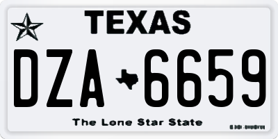 TX license plate DZA6659
