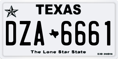 TX license plate DZA6661