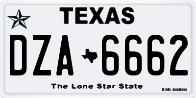 TX license plate DZA6662
