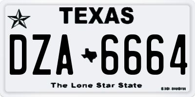 TX license plate DZA6664