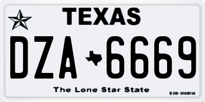 TX license plate DZA6669