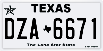 TX license plate DZA6671