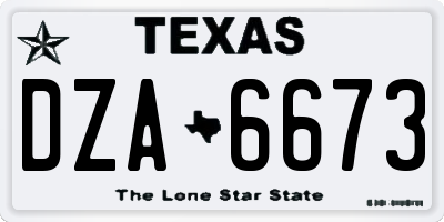 TX license plate DZA6673