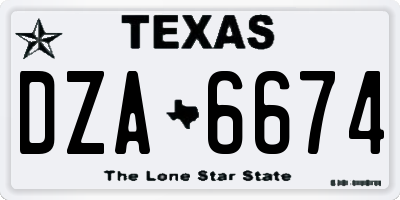 TX license plate DZA6674
